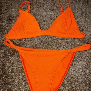 orange triangle bikini
